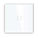 BSEED Normal Touch Switch Standard High Energy Glass Touch Wall Light Switch 110V - 240V Tempered Crystal Plate with LED Backlight 1 Gang 2 Way White